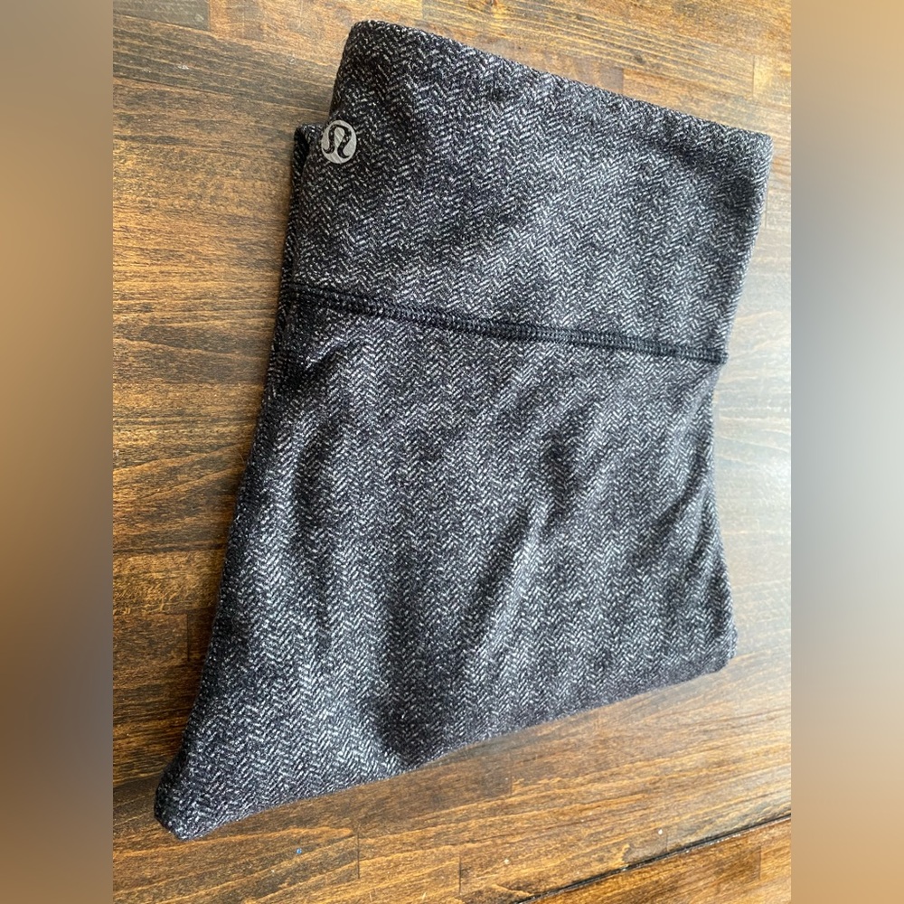 Lululemon Leggings Womens 6 High Time Herringbone Workout Yoga Mid Rise Pants